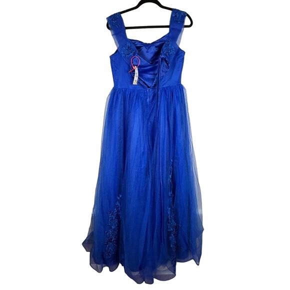 Tulle Blue Dress Lace Bodice and Hem Balletcore Fairycore Off Shoulder NWT - Picture 2 of 3